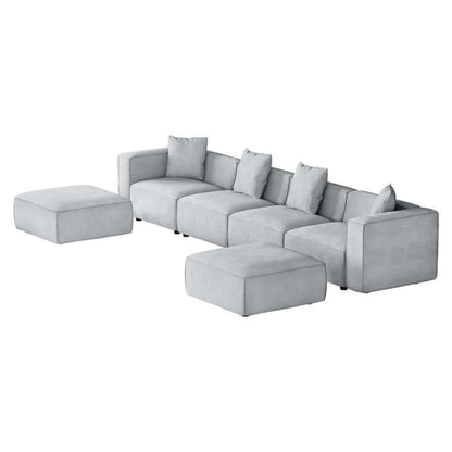 Artiss Modular Sofa Chaise Set 6-Seater - Grey