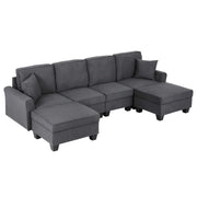 Artiss Modular Sectional U Shaped Storage Sofa Couches for Living Room Grey