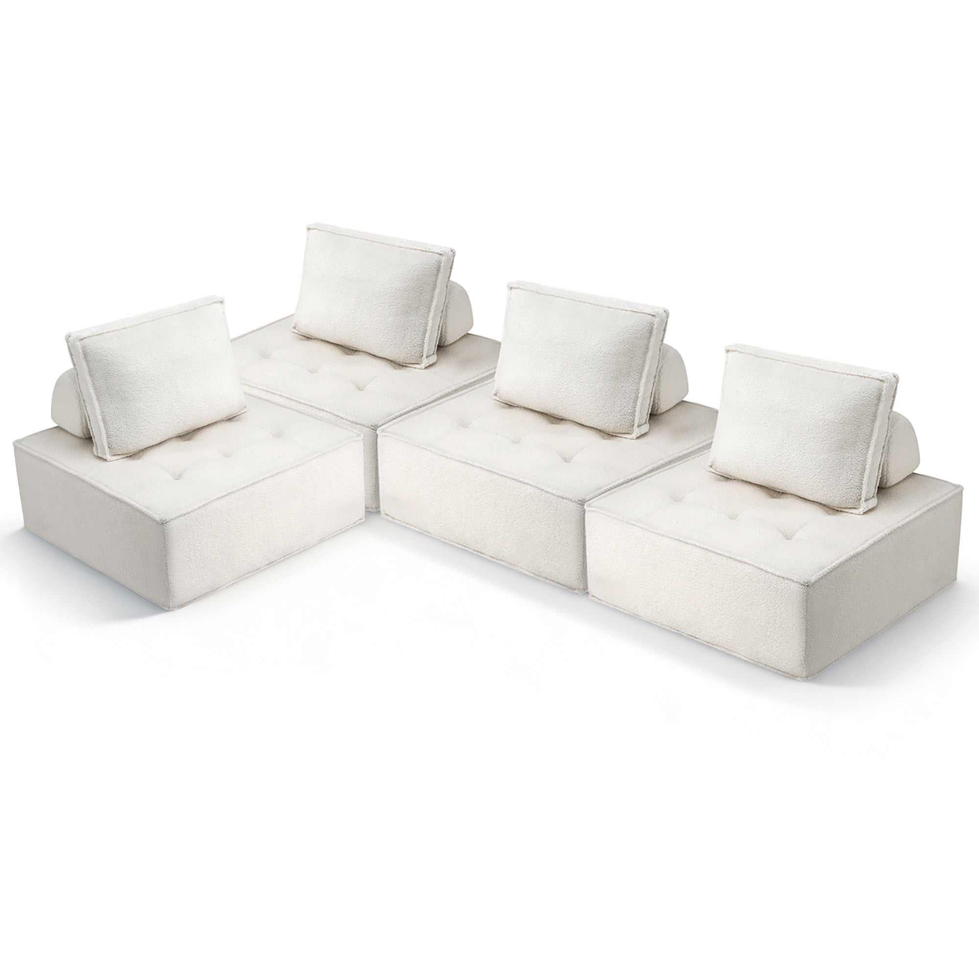Artiss Floor Sofa Lounge Chair 4 Seater with Pillow