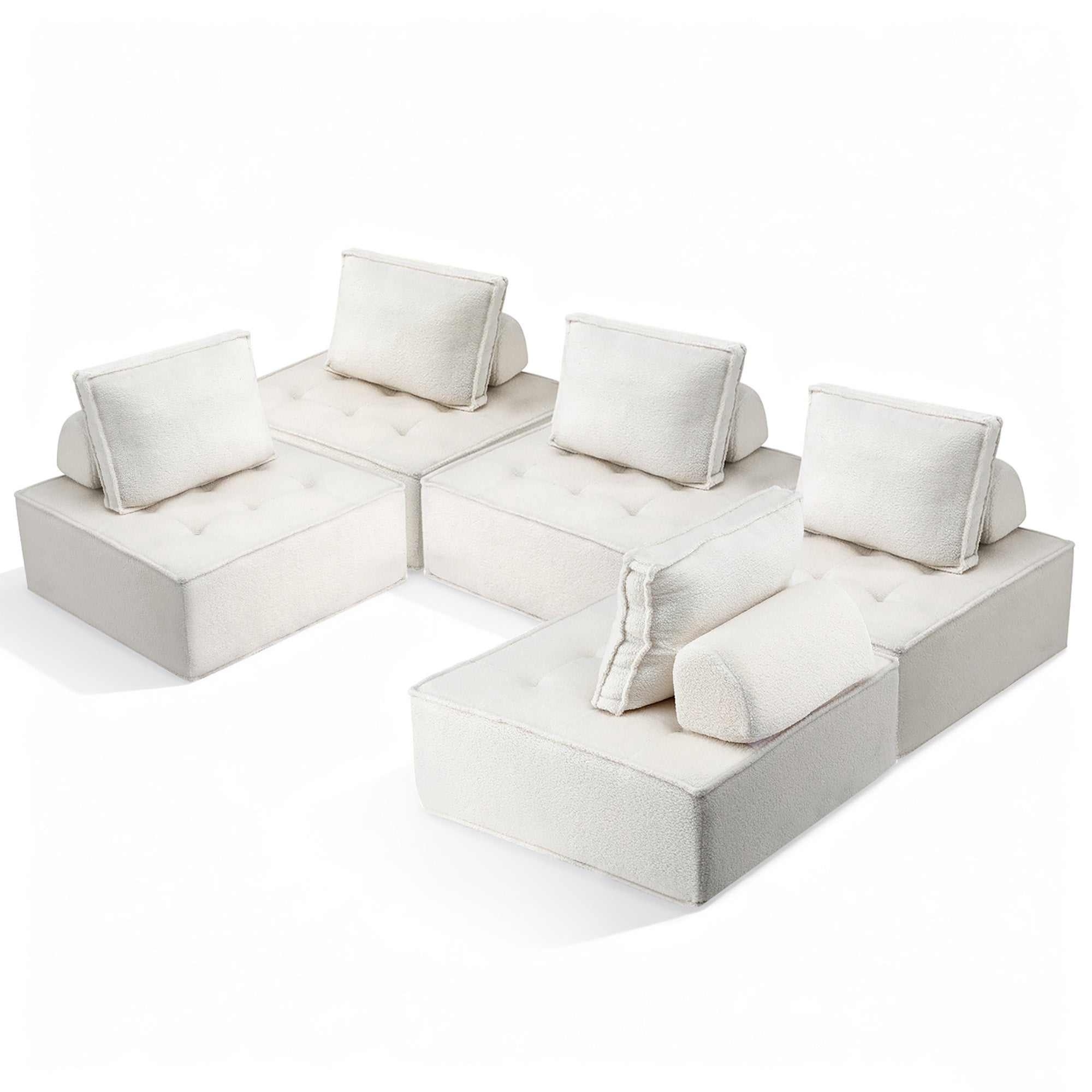 Artiss Floor Sofa Lounge Chair 5 Seater with Pillow