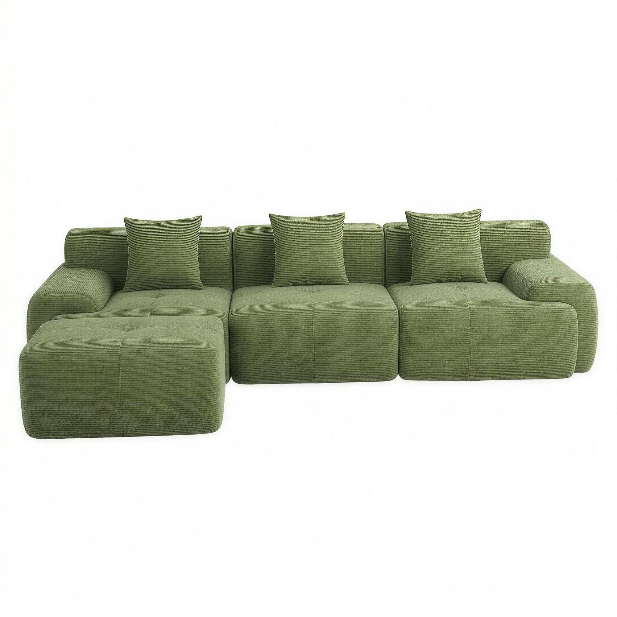Artiss 300cm Modular Sofa Bed L-Shaped Sectional Boneless Couch - Green