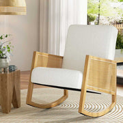Will Armchair Rocking Chair Boucle Rattan White