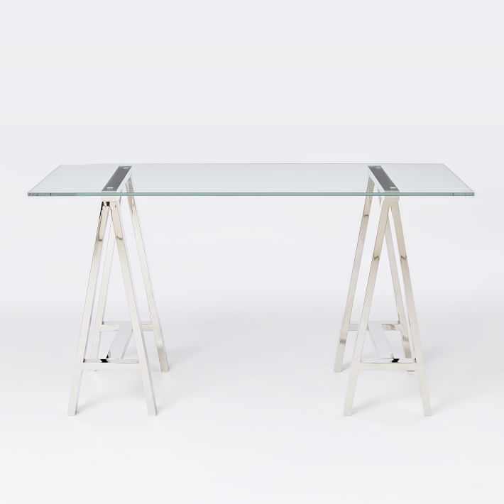 Stainless Steel & Glass Venus Office Desk Table