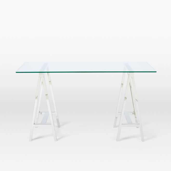 Stainless Steel & Glass Venus Office Desk Table
