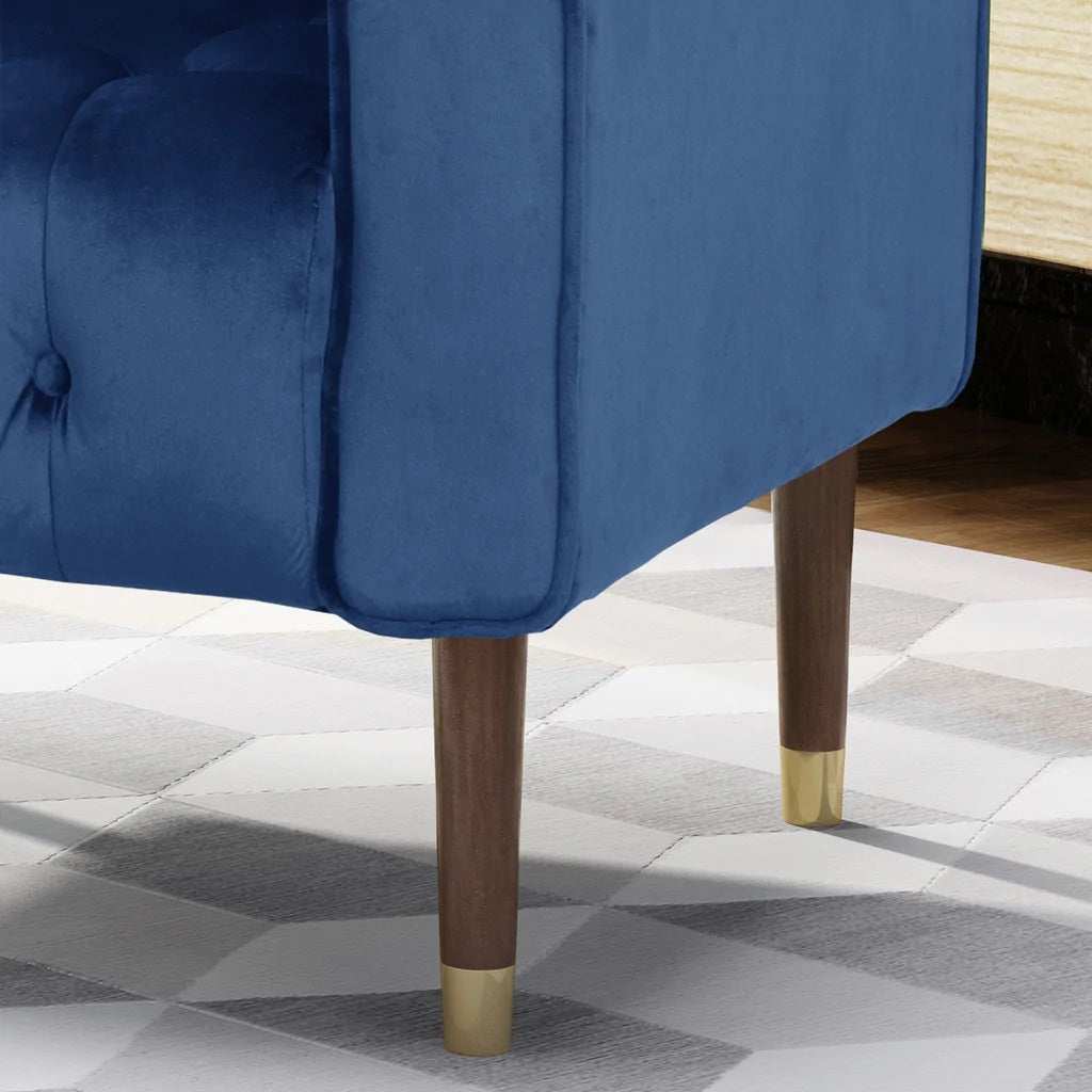Lewisham Navy Blue Tufted Velvet Armchair