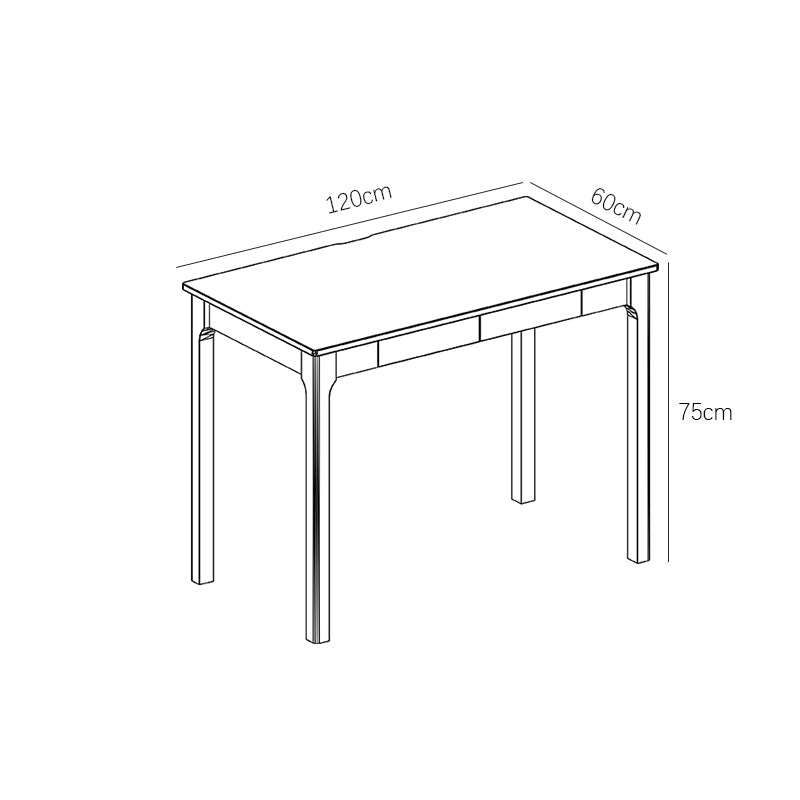 Mitch Solid Wood Study Desk - White