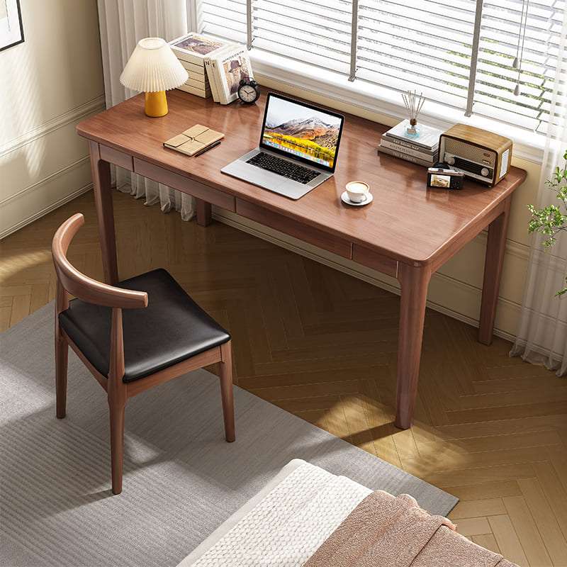 Mitch Solid Wood Study Desk - Walnut