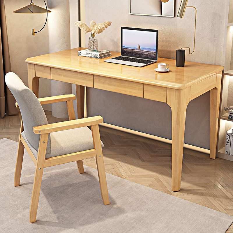 Mitch Solid Wood Study Desk Natural Wood Colour