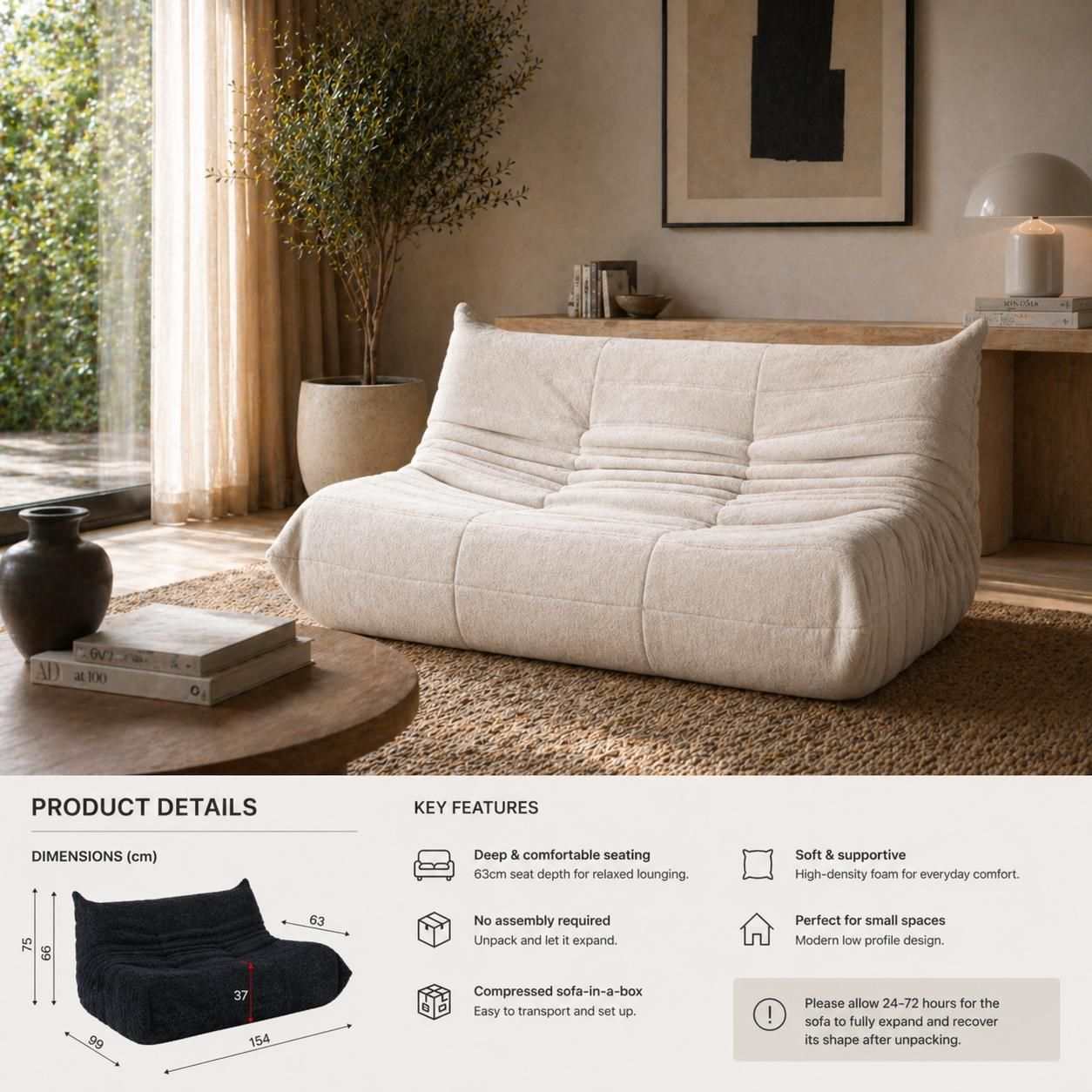 Flutto 2 Seater Lounge Chair