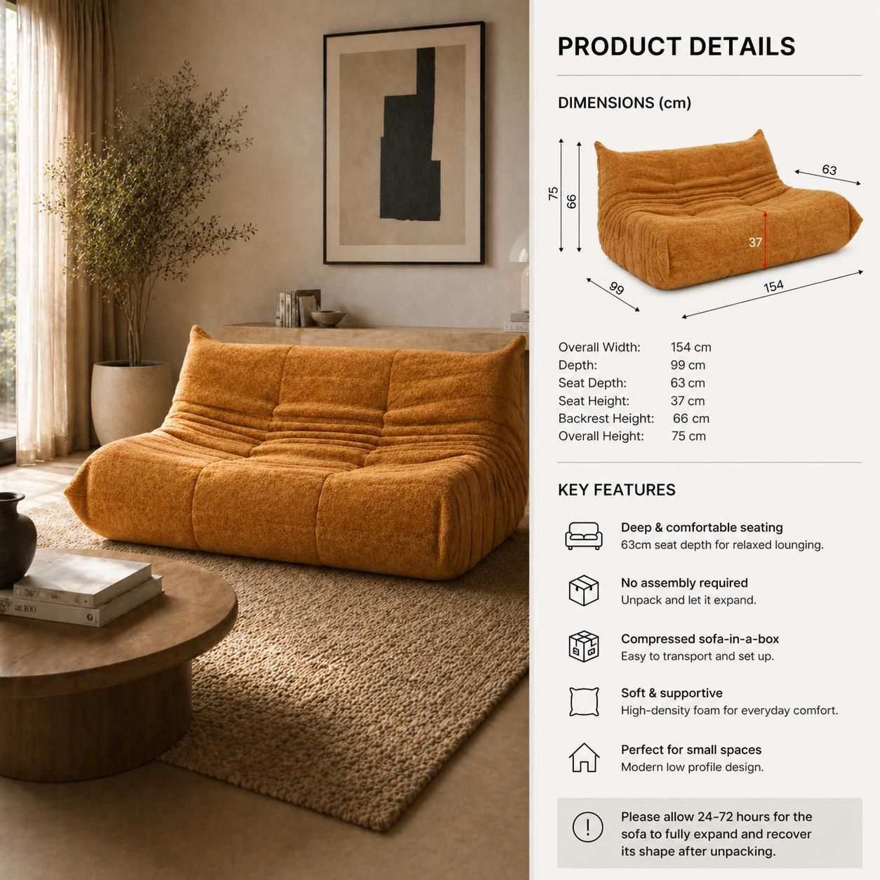 Flutto 2 Seater Lounge Chair
