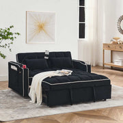 Fashionable Modern and Multi-functional Foldable Velvet Sofa Bed - Black