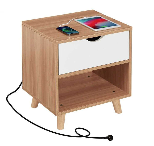 Bedside Table with USB Ports