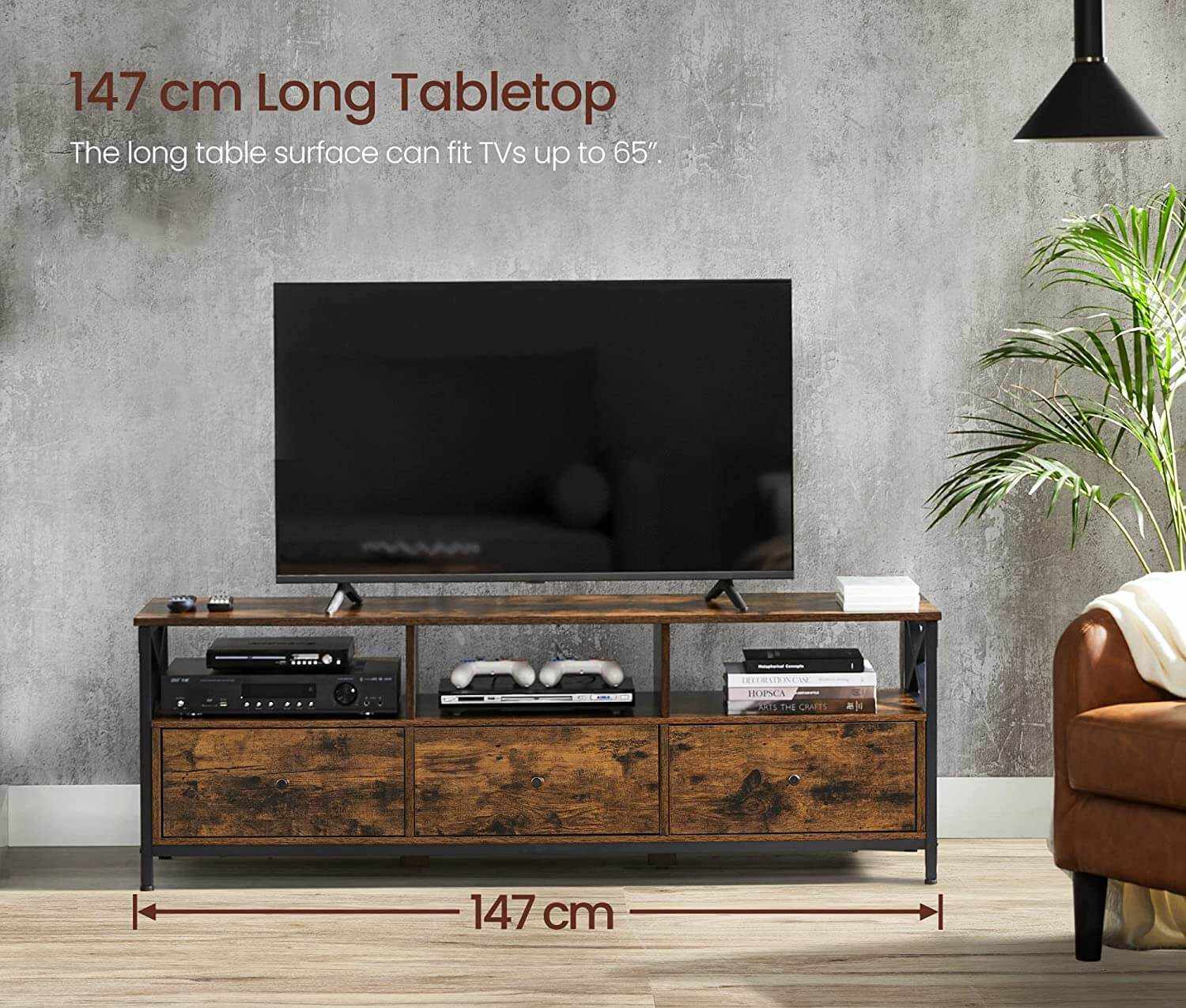 Wooden Mid Century Modern Media Console