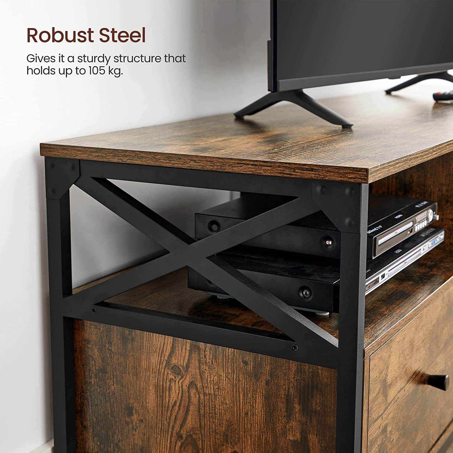 Wooden Mid Century Modern Media Console