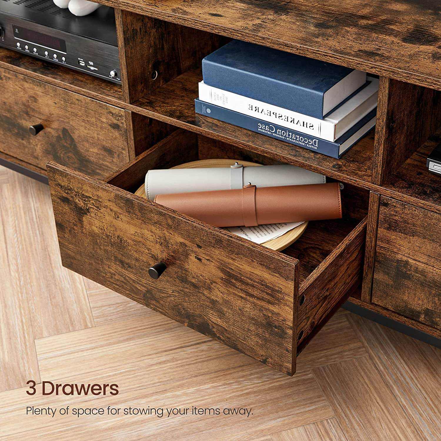 Wooden Mid Century Modern Media Console
