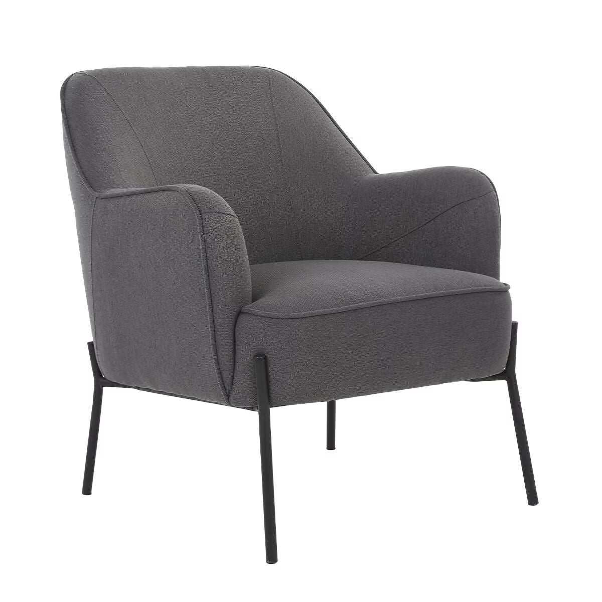 Upholstered Dark Grey Armchair