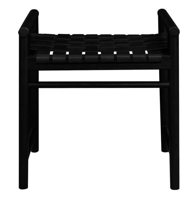 Elliot Single Seater Black Leather Bench