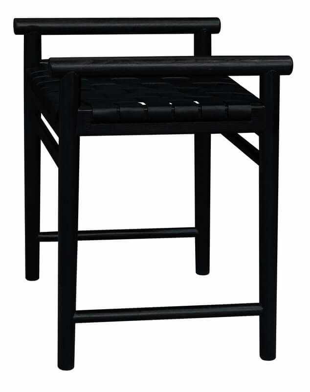 Elliot Single Seater Black Leather Bench
