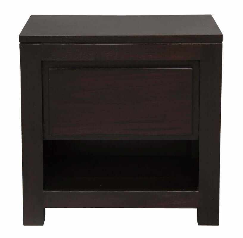 Amsterdam Solid Wood Bedside Table - Chocolate