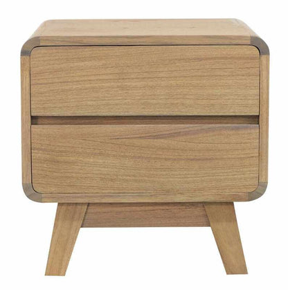 Providence 2 Drawer Mid Century Bedside Table - Natural