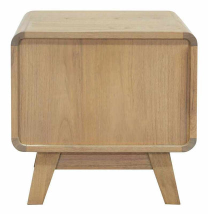 Providence 2 Drawer Mid Century Bedside Table - Natural