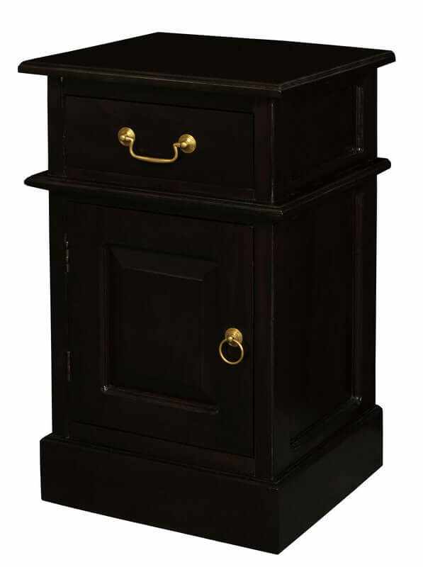 Tasmania 1 Solid Door 1 Drawer Chocolate Bedside Table