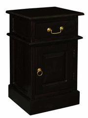 Tasmania 1 Solid Door 1 Drawer Dark Brown Bedside Table