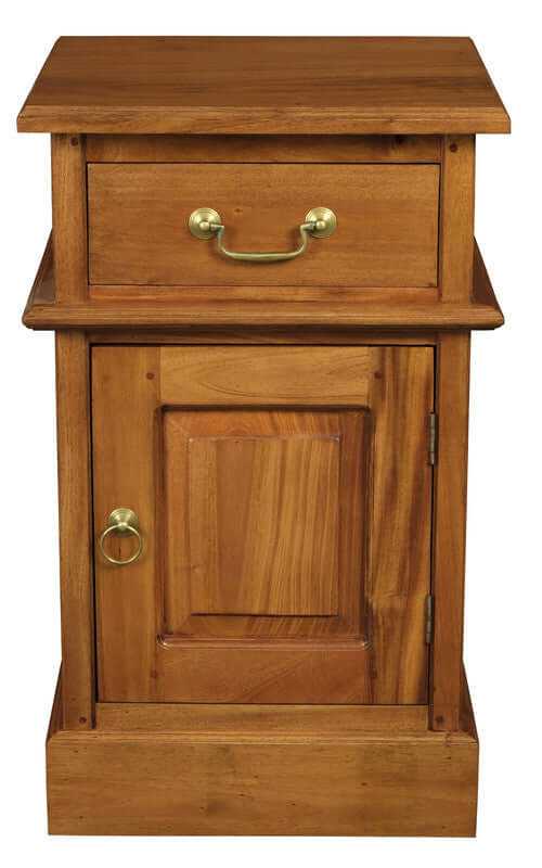 Tasmania 1 Solid Door 1 Drawer Mahogany Nightstand - Light Pecan