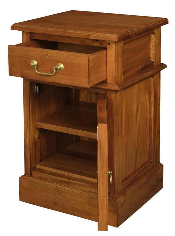 Tasmania 1 Solid Door 1 Drawer Mahogany Nightstand - Light Pecan