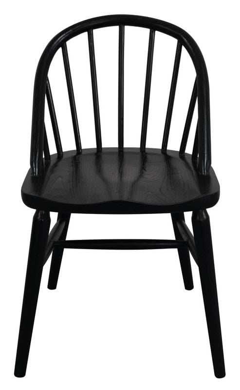 Vera Solid Oak Dining Room Chair Set of 2 - Black