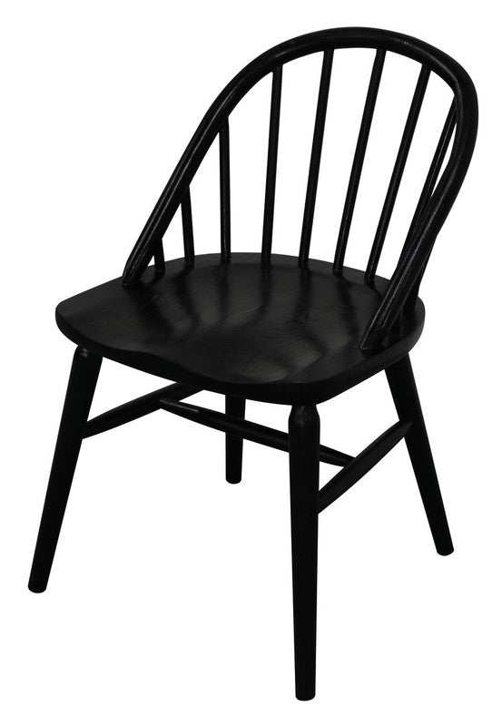 Vera Solid Oak Dining Room Chair Set of 2 - Black