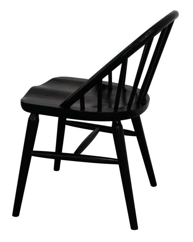 Vera Solid Oak Dining Room Chair Set of 2 - Black