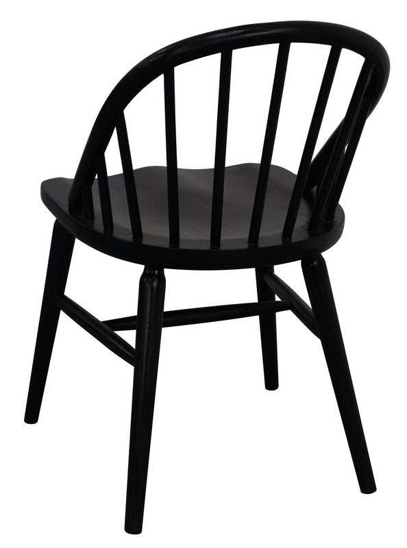 Vera Solid Oak Dining Room Chair Set of 2 - Black