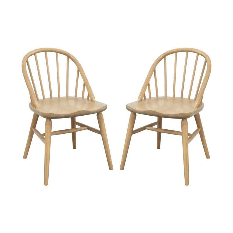 Vera Solid Oak Dining Chair - Set of 2 (Natural)