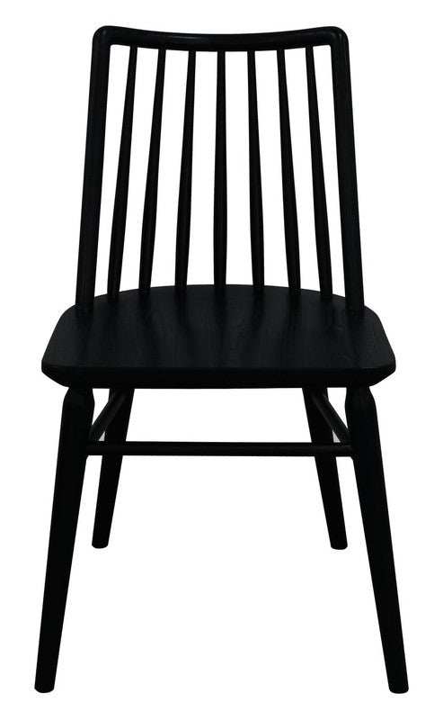 Riviera Solid Oak Dining Chairs Set of 2 - Black