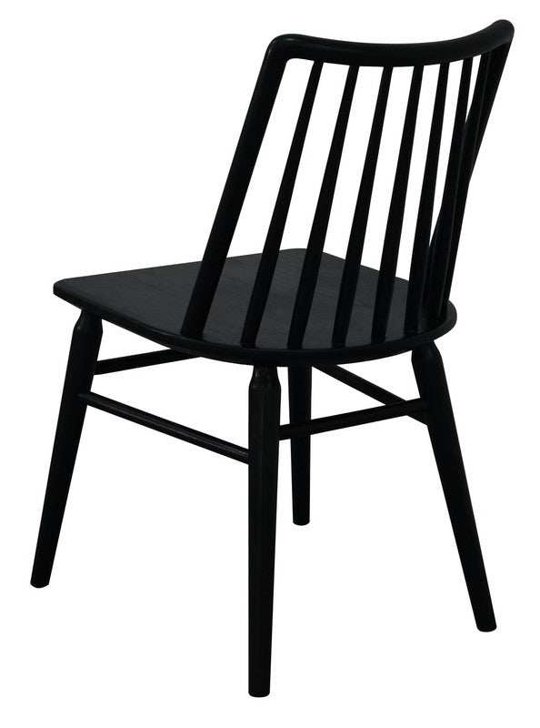Riviera Solid Oak Dining Chairs Set of 2 - Black