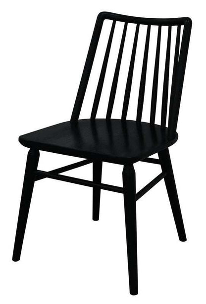 Riviera Solid Oak Dining Chair - Set of 2 (Black)