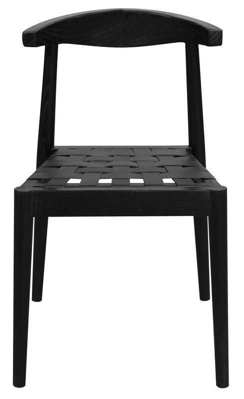 Elliot Leather Dining Chair - Black