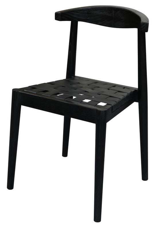 Elliot Leather Dining Chair - Black