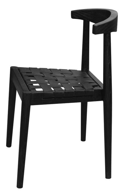 Elliot Leather Dining Chair - Black