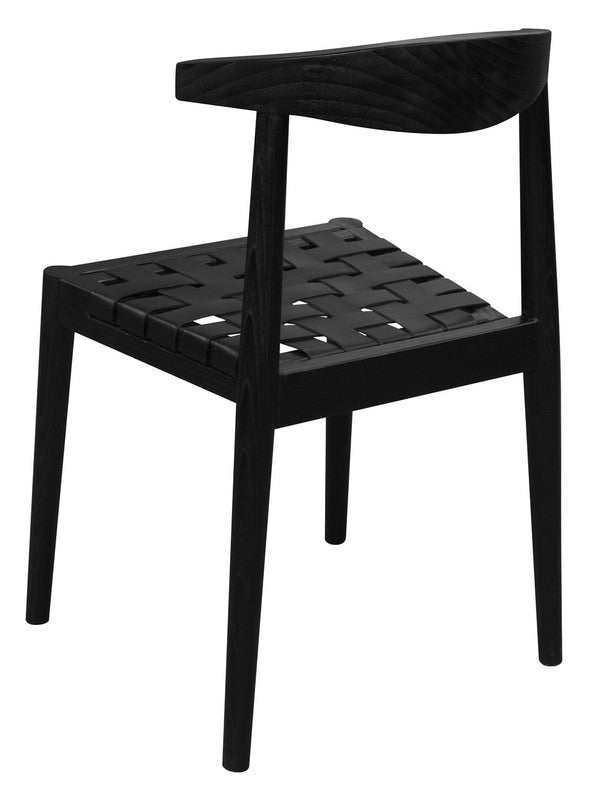 Elliot Leather Dining Chair - Black