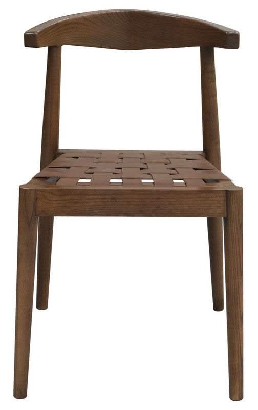 Elliot Leather Dining Room Chair - Walnut