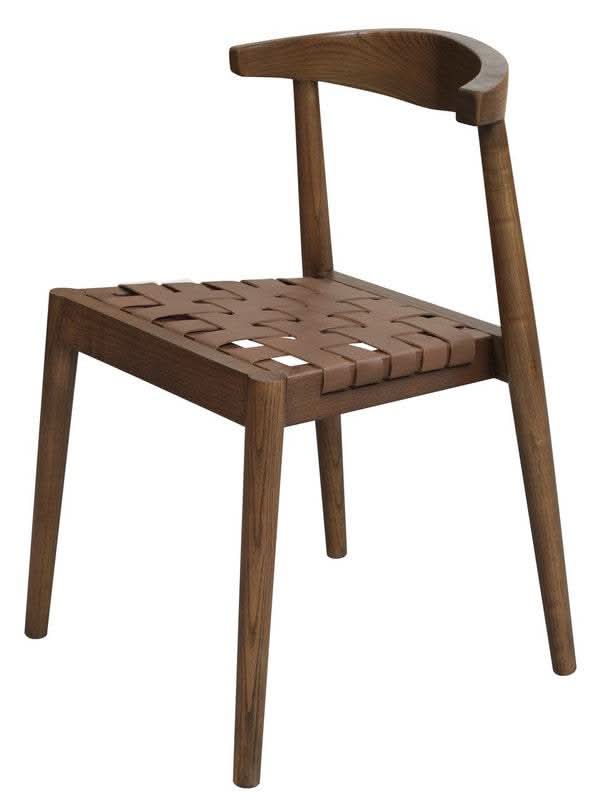 Elliot Leather Dining Room Chair - Walnut