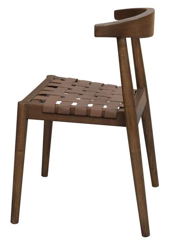 Elliot Leather Dining Room Chair - Walnut