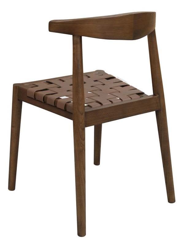 Elliot Leather Dining Room Chair - Walnut