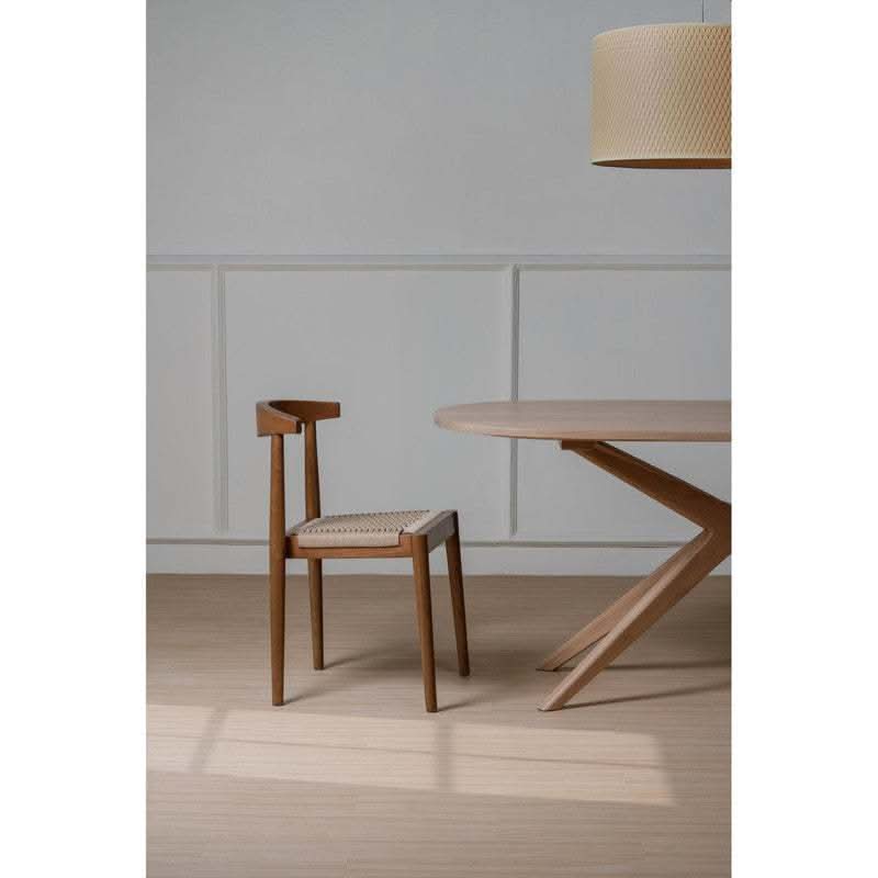 Arden Solid Oak Walnut Dining Chair with Loom