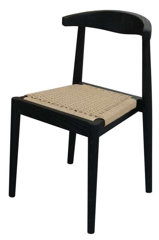 Arden Solid Oak Dining Room Chair Black with Loom