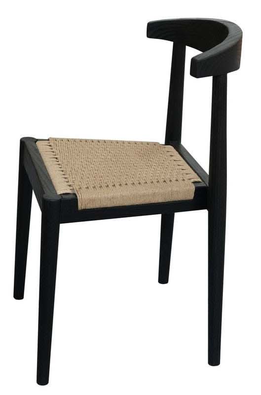 Arden Solid Oak Dining Room Chair Black with Loom