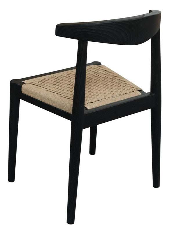 Arden Solid Oak Dining Room Chair Black with Loom
