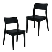 Providence Solid Oak Dining Room Chair Set of 2 - Black